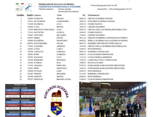 Faenza 13 ottobre: Prima prova interregionale Under 14  di scherma